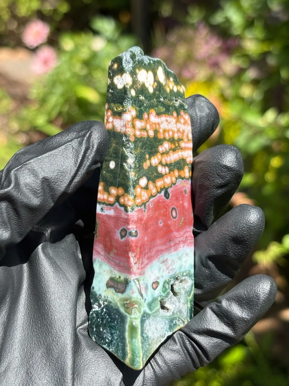 Colorful Ocean Jasper Slab - Druzy Sea Jasper - Polished Orbicular Jasper
